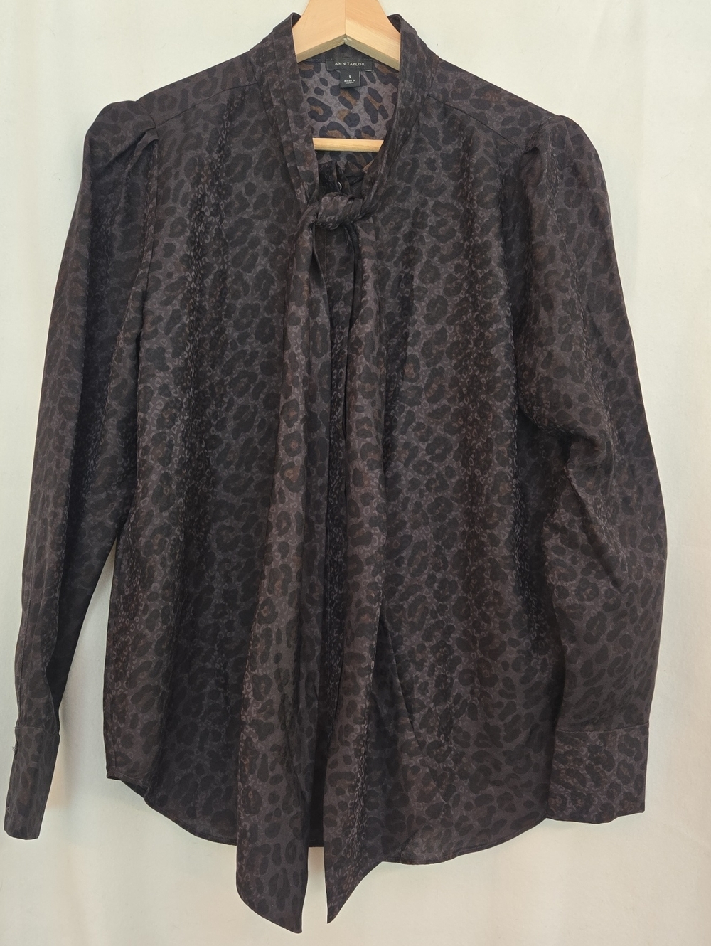 Ann Taylor Leopard-Print Blouse in Brown and Black